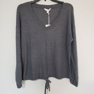 Lauren Conrad LC Metallic Tie Waist Top